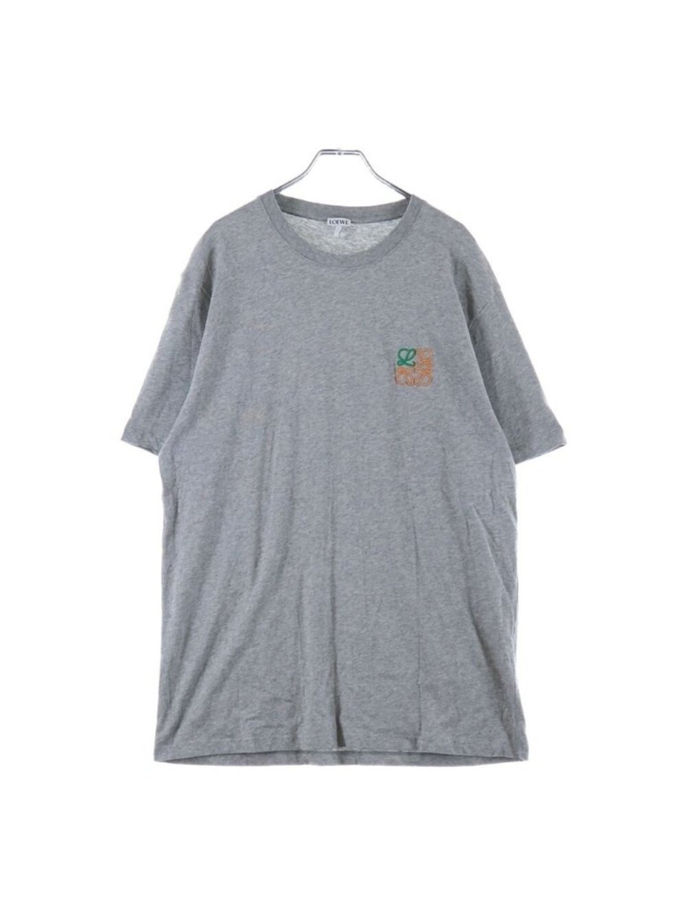 Loewe Anagram Logo Embroidery Crew Neck Short Sleeve T-Shirt Gray